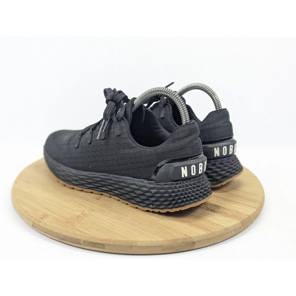 No Bull Knit Trainer Shoes Womans 7 Black Gum Running All day Gym Workout